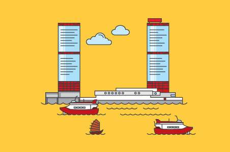 Hong Kong - Macau Ferry Terminal Illustration